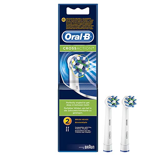 Oral-B CrossAction Electric Toothbrush Replacement Brush Heads Refill, 2ct (Packaging may vary)
