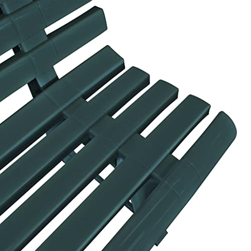 Banc de terrasse en plastique vert 57x19 pouces style causeuse à lattes - 6