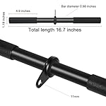 Vishusju Pulldown Straight Bar Rotating Steel with Rubber Grips LAT Pull Down Handle for Pulley Cable Machine Triceps Training Rowing Machine Attachment for Home Gym Strength Exercise - Image 3