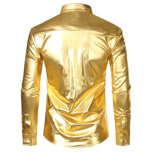 Men's Sequin Dress Shirt Lightweight Button Down Top for Performance or Party Stage Dressing2