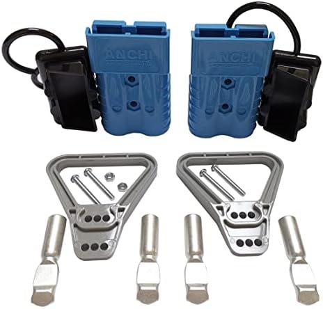 Kit 350 Amp 2Pcs Connectors Plugs 350A Quick Connect Disconnect 600 V+ 2 Pcs 350 amp Handle Battery Power Connector+2 Pcs Cover Dust (Blue)