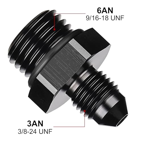 Image of EVIL ENERGY 3AN Flare to AN6 ORB Male O-Ring Fitting Adapter