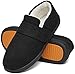Mishansha Pantoufle Homme Chausson Fourré Chaude Chaussons d'intérieur Antidérapant Hiver Mousse Mémoire Slippers Raisin Noir GR.39
