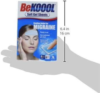 Vista 2 de BeKoool Be Koool - Hojas de gel para adultos con migraña, 4 unidades (paquete de 3)