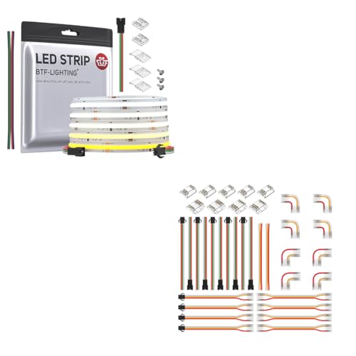 Tira LED direccionable BTF-LIGHTING FCOB 16.4FT 24V multicolor miniatura 1