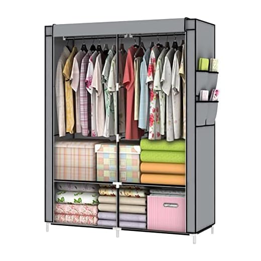 YOUUD Wardrobe Storage Closet Clothes Portable Wardrobe Storage Closet Portable Closet Organizer Portable Closets Wardrobe Closet Organizer Shelf Wardrobe Clothes Organizer Standing Closet Brown