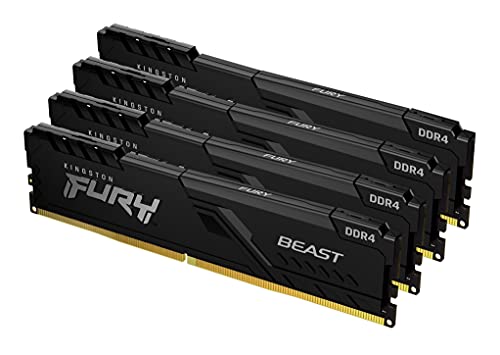 Image of Kingston FURY Beast 64GB (4x16GB) 2666MHz DDR4 CL16 Desktop Memory Kit of 4 KF426C16BBK4 /64,Black