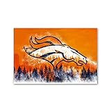 Denver Sports Broncos Poster Painting Canvas Print Wall Art Gift Sports Fan's Collection Artwork Home Decor Posters (Canvas,24x36 in)