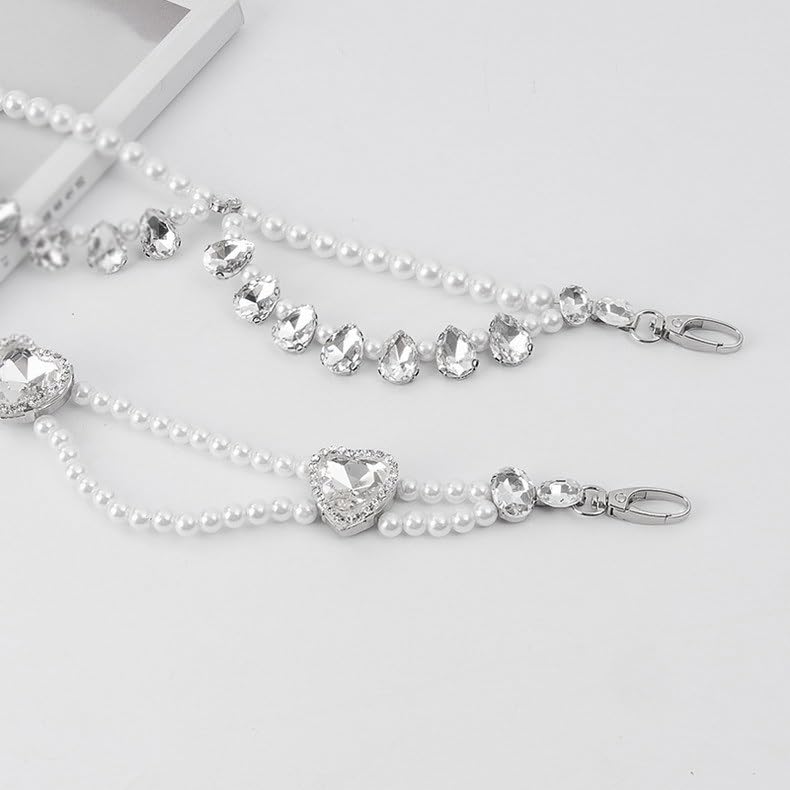 Multi-layer Waist Chain Dress Tassel Hundred Decoration Belt Pearls(Clear)3