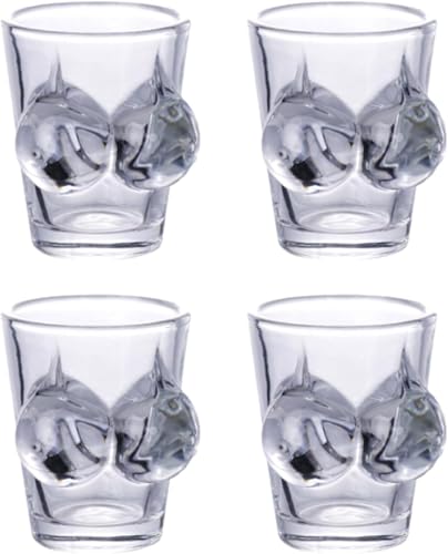 Générique Lot de 4 Verres à Liqueur 55 ml - Bikini, Verres à Saké, Verrerie Amusante pour Tequila, Vodka, Shots Baijiu (Femelle)