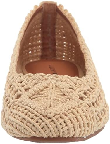 Lucky Brand Women's Avelly Macrame Flat Ballet, Natural, 9 | Image 1