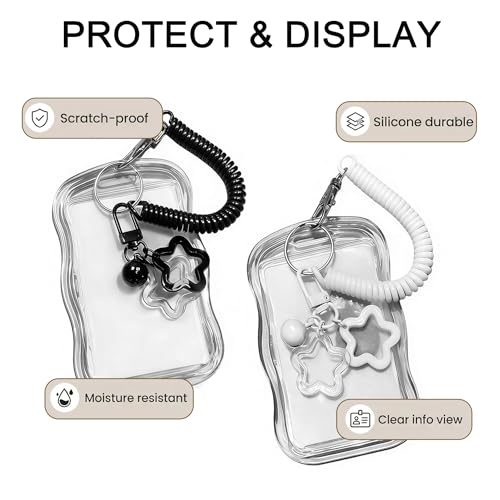 TILONKJ 2 Stück Photocard Holder Keychain, Acryl Kpop Photocard Holder,Geeignet für Karten der Größe 8.5 x 5.5 cm (3.35 x 2.16), Kartenhülle für Ausweis, Idol Photo Display und Buskarte