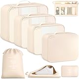 BAGAIL 8-teiliges Packwürfel-Set, Reiseorganizer mit atmungsaktivem Netz &...