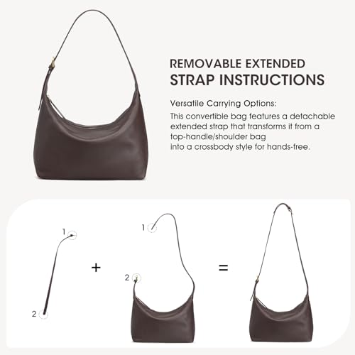 Image of Kattee Meduim Leather Hobo Bags for Women, Soft Genuine Leather Crossbody Handbags Shoulder Purse for Work Casual