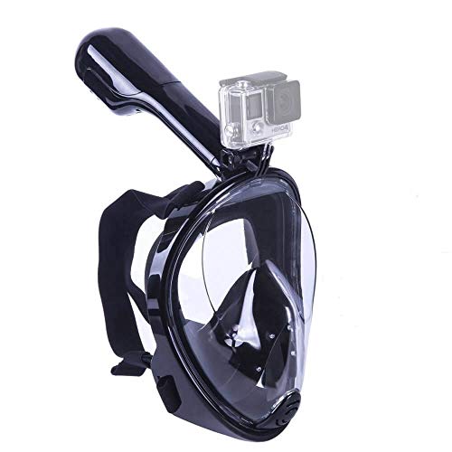 Máscara Mergulho Livre Snorkeling Full Face para GoPro Tamanho L/XL Cor Preto