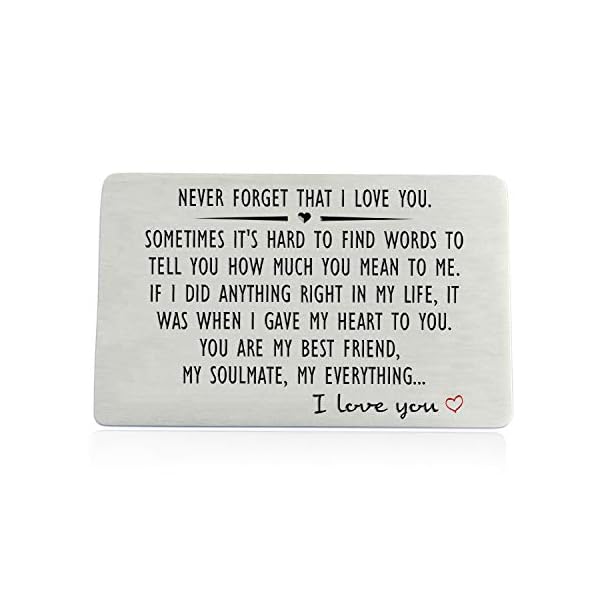 Anniversary Gifts For Men Or Women Never Forget That I Love You Engraved Wallet Insert For Boyfriend Husband Him Birthday Wedding Deployment Gifts Cards For Couples Jodyshop