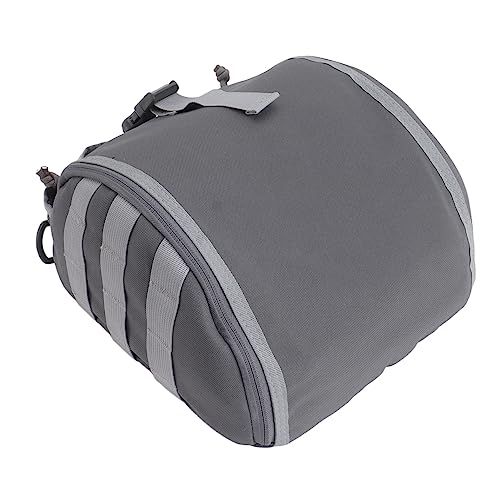 BORDSTRACT Outdoor Helmet Bag, Nylon Waterproof Motorcycle Bike Bicycle Helmet Storage Bag Zipper Pocket Padded InteriorLarge Capacity for Camping HikingTravel Fishing(Gray)3