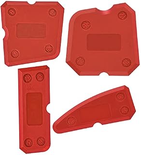 Jagowa Sealant Dressing Tool Set of 4 Sealant Caulking Tool Kit, Multi-Edge Silicone Sealant Applicator Tool for Kitchen Bathroom (Red)