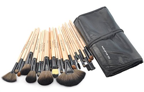 Makeup Brushes, Makeup Brush Set, Afunti 24 PCS Natural Synthetic Bristle Wooden Handle Cosmetics Foundation Eyeliner Mascara Eyeshadow Face Powder Blush Lipstick Makeup Brush