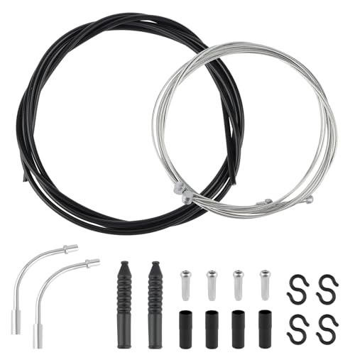 KILDOWS Câble de Frein Vélo Kit, 2.5M Universel Câble de Frein Set Gaine de Frein Câble de Changement Remplacement Accessoires pour VTT Vélo de Montagne...