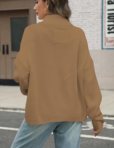 Image of Antnation Sweater Cardigan Women Long Sleeve Fall Button Down Knit Tops Casual Loose Outerwear Coats(Khaki-L)