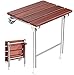 EEUK Asiento de Ducha Abatible Discapacitados, Taburete de Ducha Antideslizante de Madera Maciza Impermeable de Pared Silla de Ducha Plegable para Bañera, Banco de Zapatos y Taburete de Descanso