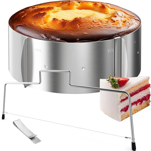 4smile Tortenschneider + Tortenring verstellbar hoch 8,5 cm -...