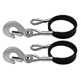 Grip 36' Trailer Hitch Cables (2 Pack) - Heavy Duty Vinyl Coated Hitch Cables - Clevis Hooks - 7000 Pound Capacity - Trailer, Boat, RV