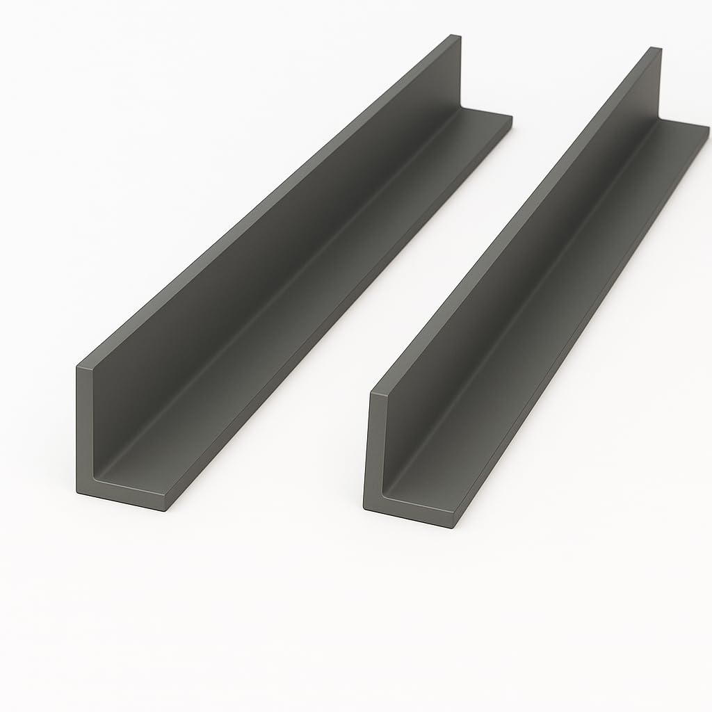 2 x Anthracite Grey 1 Metre UPVC Plastic Rigid Angle 70 x 30mm Corner Cover Trim 90 Degree
