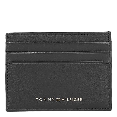 Porte-cartes Tommy Hilfiger luxe en cuir grainé avec finitions premium