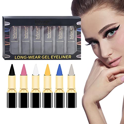 edcb Lápiz delineador de Ojos en Crema | Juego de lápices delineadores de Ojos a Prueba de Agua de 6 Colores | Infallible Longwearing Eyeliner Gel Stick Eye Gel Liners para Mujeres Eyeliner Glue Pen Cover