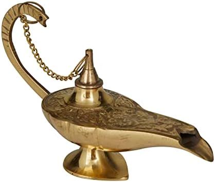 Deco 79 Eclectic Brass Abstract Aladdin Lamp, 6" x 2" x 4", Gold