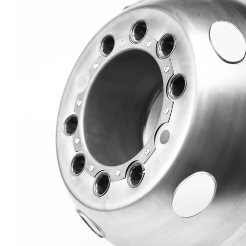 Image of 4pcs 19.5 inch Polished 304 Stainless Steel Wheel Simulators for F450 F550 | Front Rear, 10 Lug 5 Hand Hole, Bolt On Dually Hub Caps, For 2005-2025 Ford F-450 F-550 Super Duty, Install Tools Included