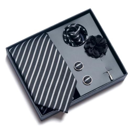 Image of joy alice 70 Colors Ties Set Men Mixed Color Necktie Handkerchief Cufflinks Brooch 3.15 Formal