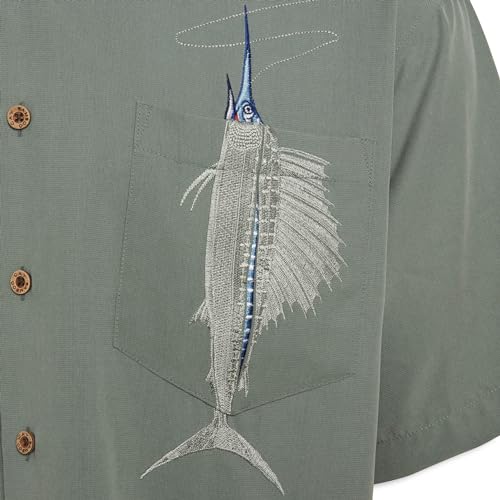 Bamboo Cay Men's Casual Shake The Hook Embroidered Button-Up Shirt3