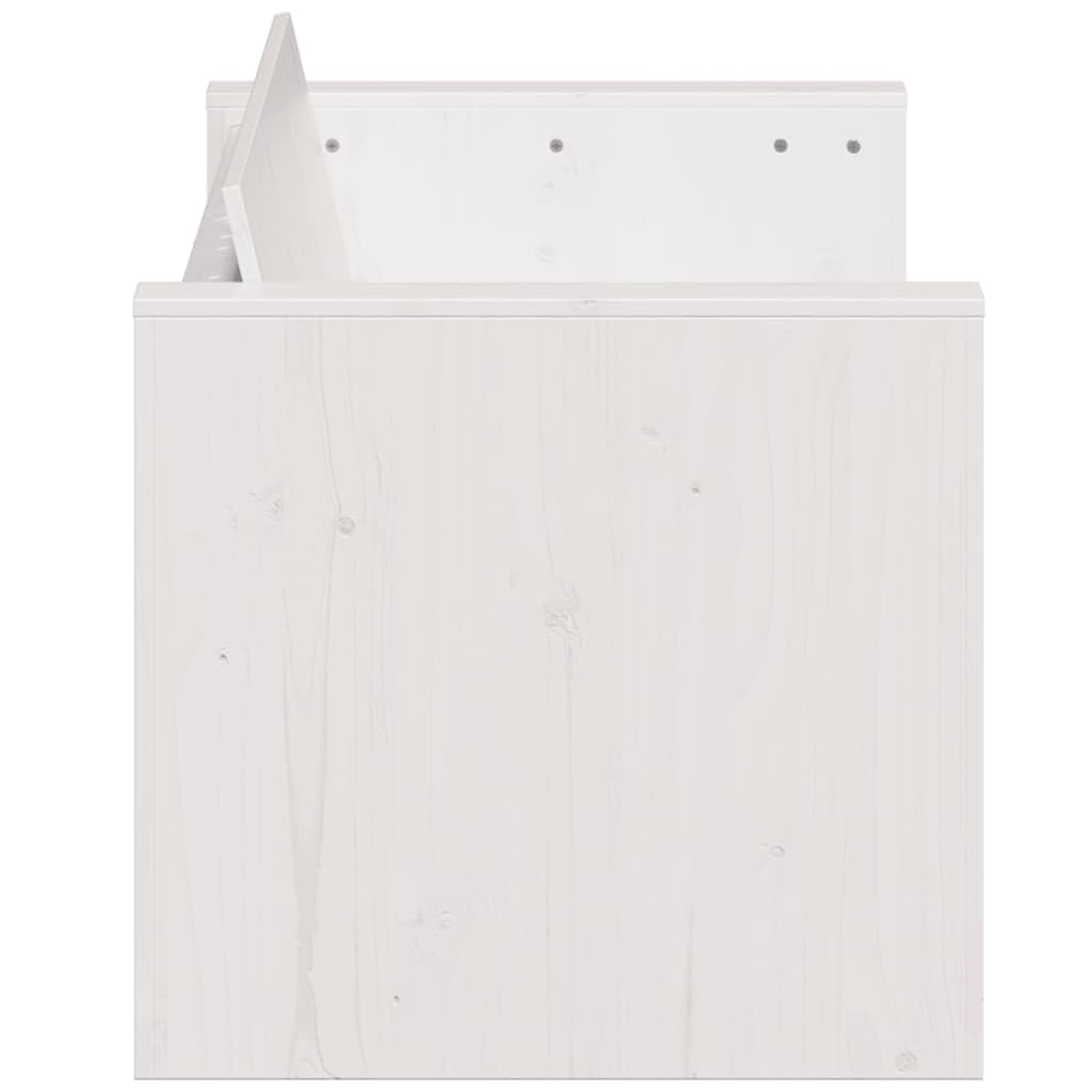 vidaXL Canapé de Jardin 3 Places Blanc 189x60x62 cm Bois de pin Massif