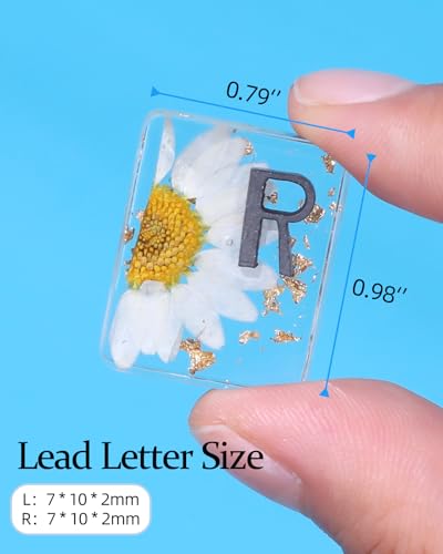 Image of Plifal Xray Markers with Lead Initials Flower - X-ray Markers White Dried Floral Glitter in Resin Radiology Include Reusable Adhesive Tapes to Nurse Radiologist Badge Reel Buddy, Easy to Identify