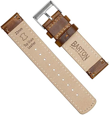 BARTON Quick Release - Top Grain Leather Watch Band Strap - Choice of Colour & Width - 16mm, 18mm, 19mm, 20mm, 21mm 22mm, 23mm or 24mm