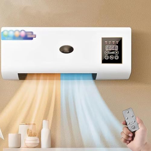 Mini aire acondicionado con control remoto, calentador de pared frío y cálido con temporizador de 8 horas para dormitorio, sala de estar, oficina, tienda de campaña