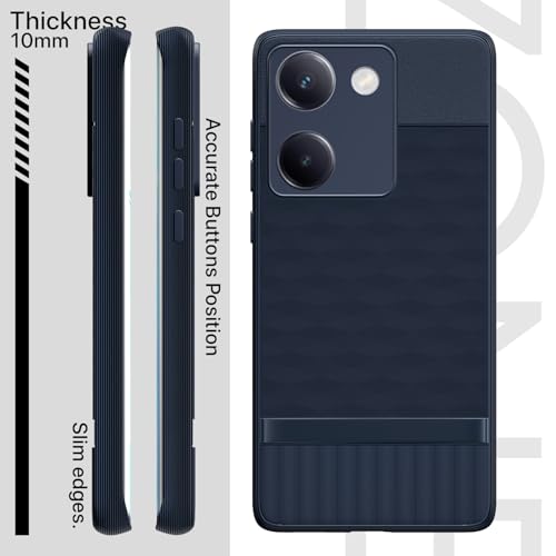 Image of Outlouders Bumper Case for Vivo Y300 Plus 5G | Full Camera Protection | TPU Soft Flexible Shockproof Back Cover (Blue)