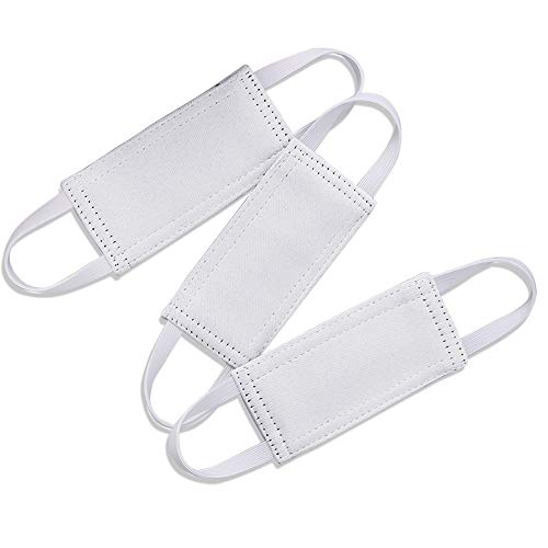 Image of PONY DANCE Baby Door Latch Cover Closer - Nursery Door Silencer with Strong Elastic Straps, Thick Solid Cushion for Noise Reduction, Prevents Slamming, 3 Pieces, 4W x 2L Inches, Greyish White