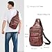 LANNSYNE Vegetable Tanned Leather Sling Bag For Men, Crossbody Chest Bag Fits 12.9