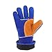 Gants De Travail De Soudage en Cuir Haut De Gamme Bleu 14 Pouces avec Jaune, Palm Welders Poêle De Cuisine en Cuir Gant De Barbecue Résistant À La Chaleur,Bleu