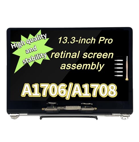New A1706 A1708 LCD Display Screen Full Assembly Replacement for MacBook Pro 13 2016 2017 EMC 3163 3164 3071 2978 (Grey)