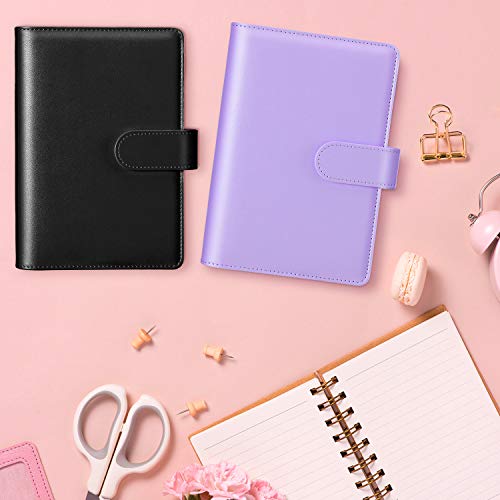 5 Pieces A6 Pu Leather Notebook Binder Refillable 6 Rings Binder Cover Loose Leaf Personal Planner With Magnetic Buckle Closure (Sky Blue, Purple, Black, Green, Yellow) #TOP5