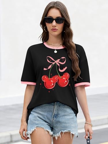 Binshre Womens Oversized Vintage Graphic Tees Aesthetic Y2k Baggy Shirts — view 6
