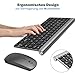 PINKCAT Kabelloses Tastatur Maus Set kabellos 2.4G Kabellose Kompakte Tastatur mit Funkmaus für Laptop, PC und Smart TV Deutsches QWERTZ Layout(Grau&Schwarz)