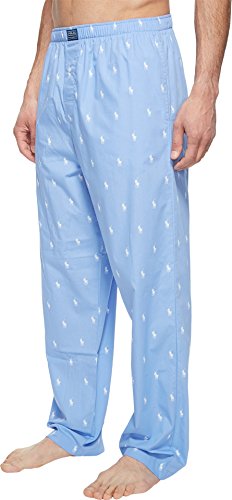 Image of Polo Ralph Lauren Men's All Over Pony Sleep Pant, Beach Blue /White Pony, X-Large