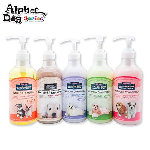 Alpha Dog Series Adult Dog Grooming Natural Dog Shampoo And Conditioner With Aloe Vera, Ph Balanced Shampoo For Dogs, Tear-Free, Moisturizing Dog Shampoo For Sensitive Skin - 26.4 Oz #TOP7