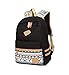 Produktbild Tclothing Atmungsaktiv College Schulrucksack Ethno Print Daypack Wasserdicht Rucksack Casual Leinwand Backpack Schule Damen Cityrucksack (Schwarz)